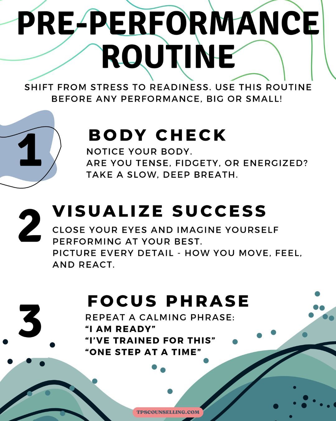 Pre-performance routine step by step 